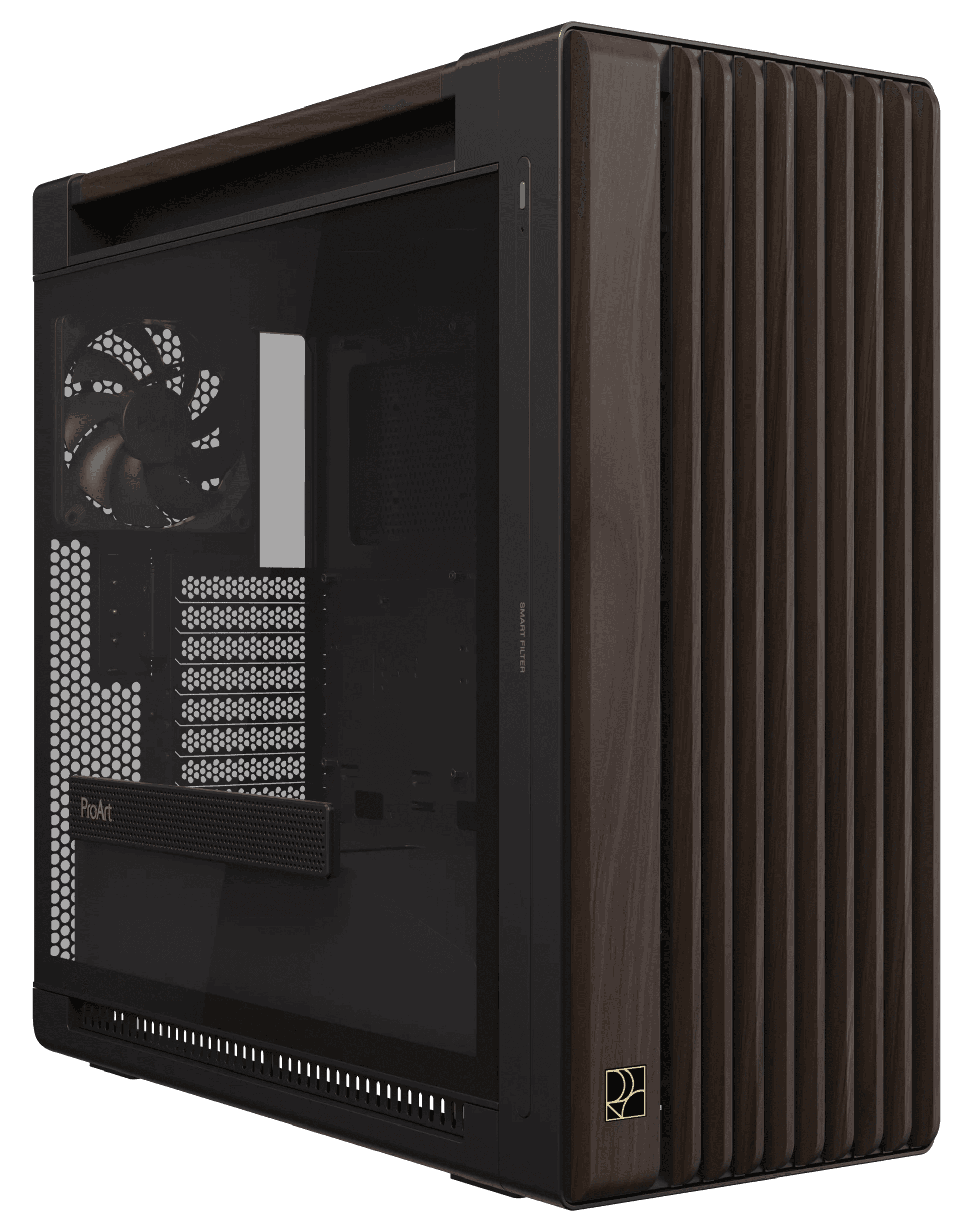 ASUS ProArt PA602 Walnut Wood Tempered Glass Panel Modern Black Case, E-ATX High Airflow Creator Workstation Chassis | 90DC00J0-B09030 – Buy Online