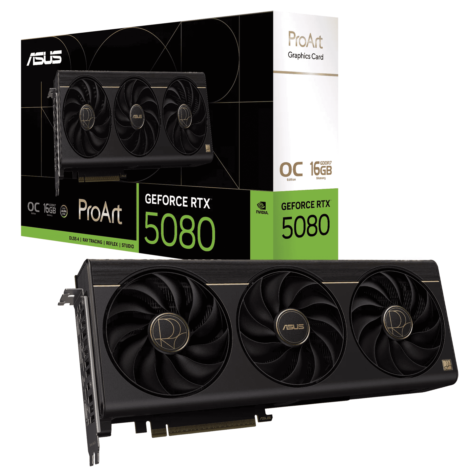 ASUS ProArt GeForce RTX 5080 16GB GDDR7 OC Edition Graphics Card, NVIDIA Blackwell Architecture, USB-C Video Out, PCIe 5.0, 2.5-Slot Design | 90YV0N30-M0NA00 – Buy Online