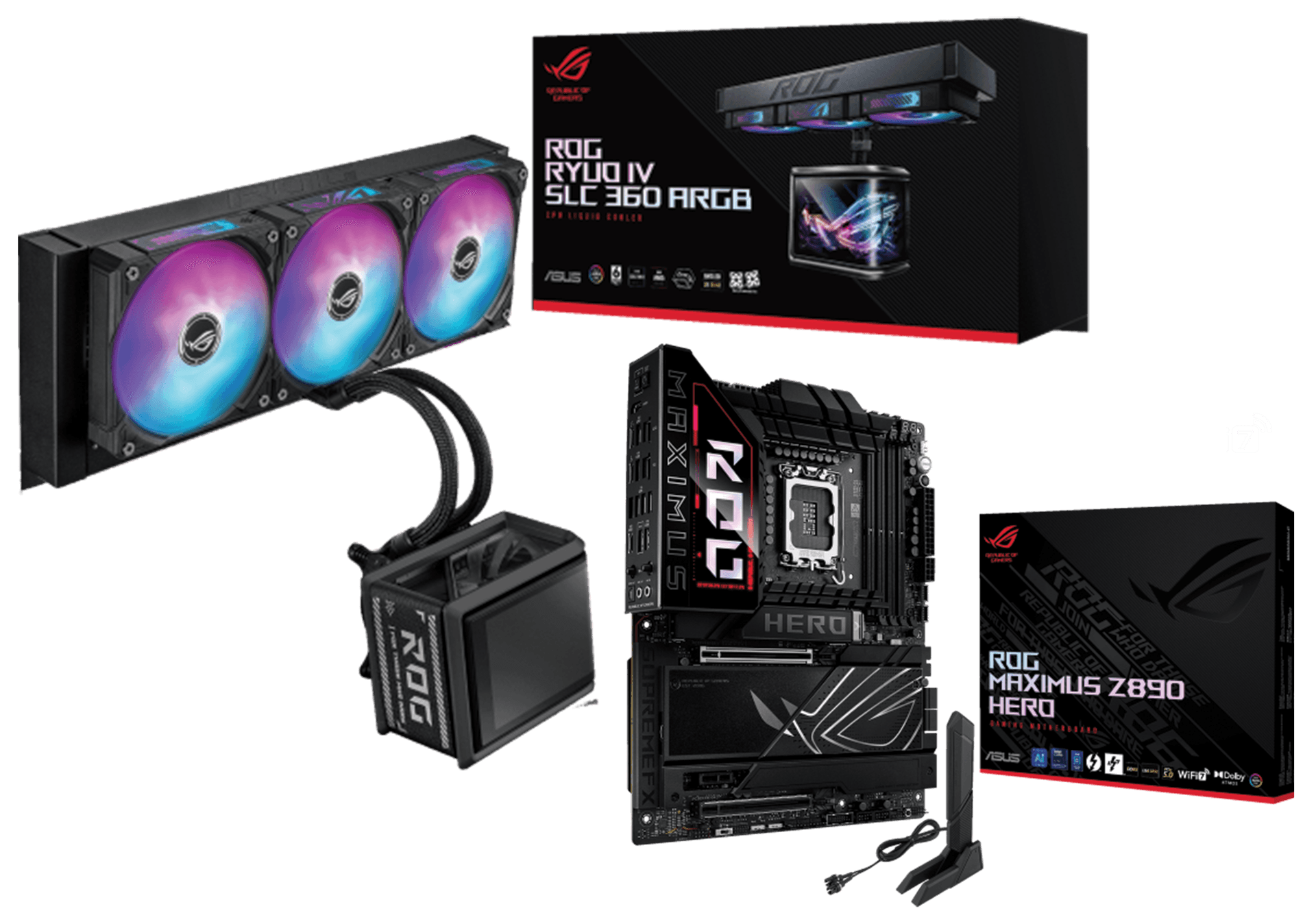ASUS ROG Maximus Z890 Hero Intel Ultra LGA 1851 Motherboard, ROG Ryuo IV SLC 360 ARGB Liquid Cooler, 6.67 Inch AMOLED Screen, PC Upgrade Bundle – Buy Online