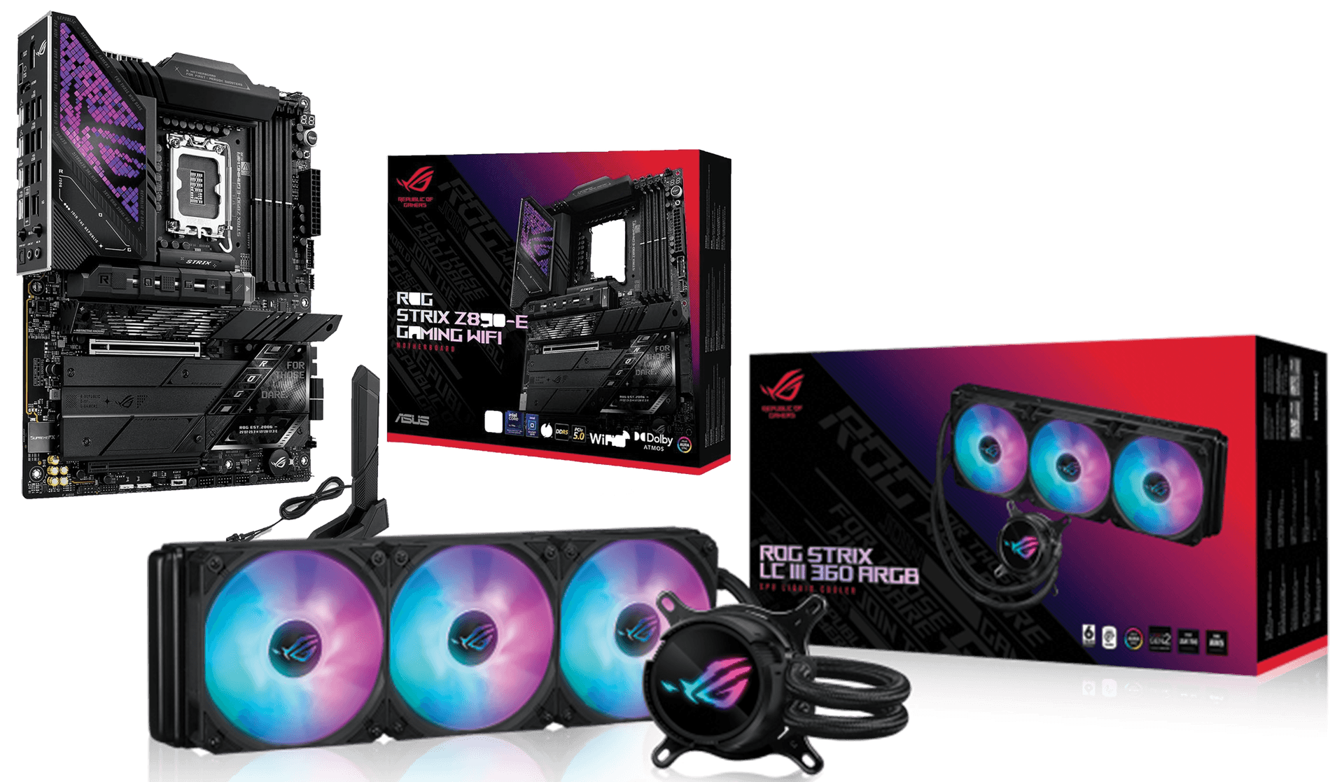 ASUS ROG Strix Z890-E Gaming WiFi Intel Ultra LGA 1851 Motherboard, ROG Strix LC III 360 ARGB LCD Liquid Cooler, PC Upgrade Bundle – Buy Online