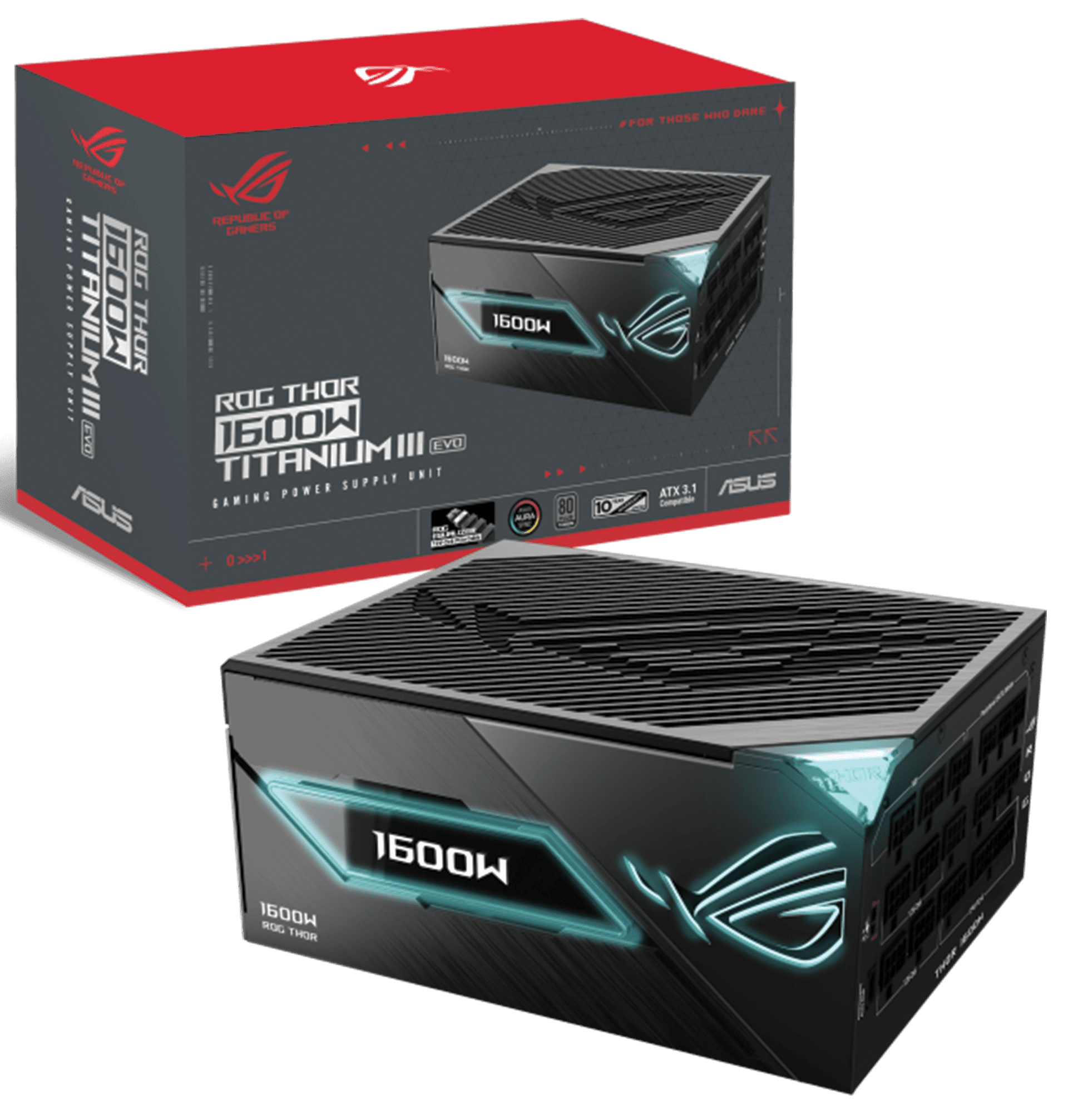ASUS ROG THOR 1600W Titanium III EVO ATX 3.1 Power Supply, PCIe 5.1, GaN MOSFET, Magnetic OLED Display, 80+ Titanium, Black | 90YE00VB-B0NA00 – Buy Online