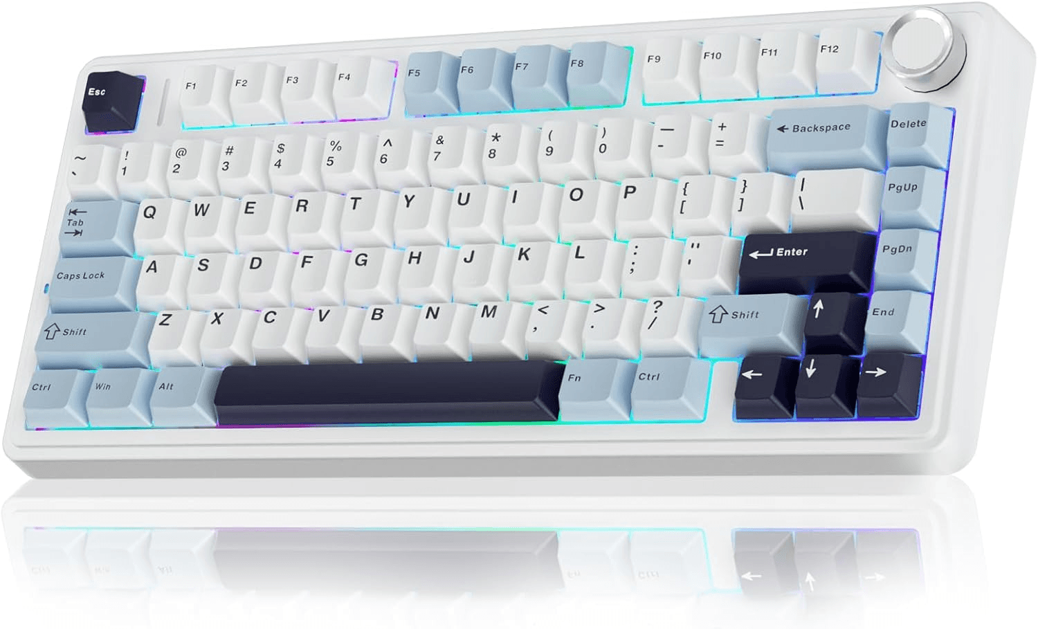 AULA WIND F75 Tri-Mode Wireless Mechanical Gaming Keyboard, Reaper Switches, Blue/White/Purple | F75 – Buy Online