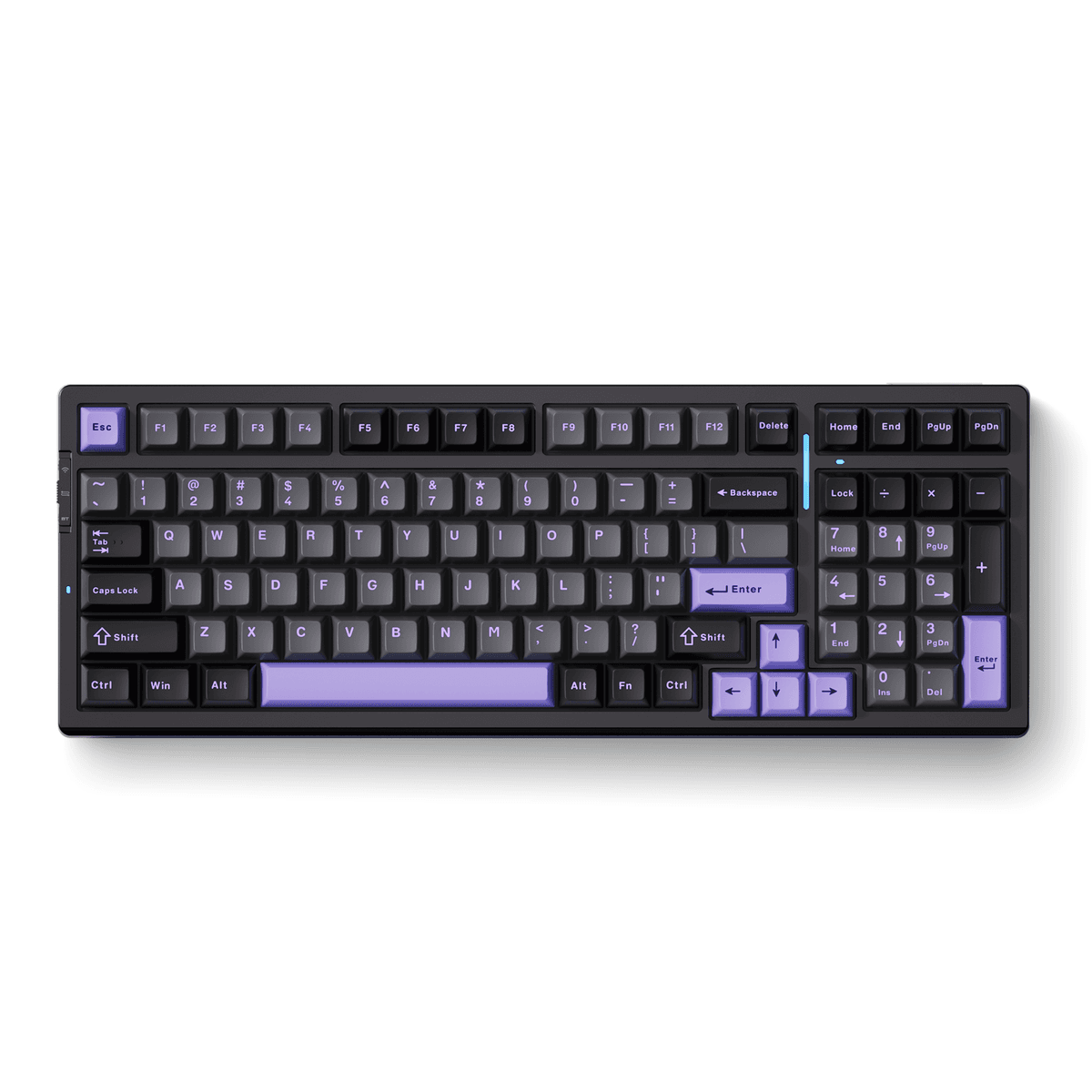 MCHOSE G98 Pro Wireless Tri-Mode Custom Mechanical Gaming Keyboard, 2.4GHz | BT | Wired, Flame Orange Switch, Black Purple | MC-G98S-3