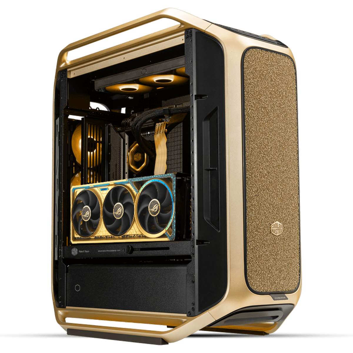 Gold Edition Gaming PC, Ryzen 9 9950X3D, RTX 5090 32GB GDDR7, 32GB DDR5, 2TB Gen5 SSD, CM Cosmos Alpha Gold – Buy Online