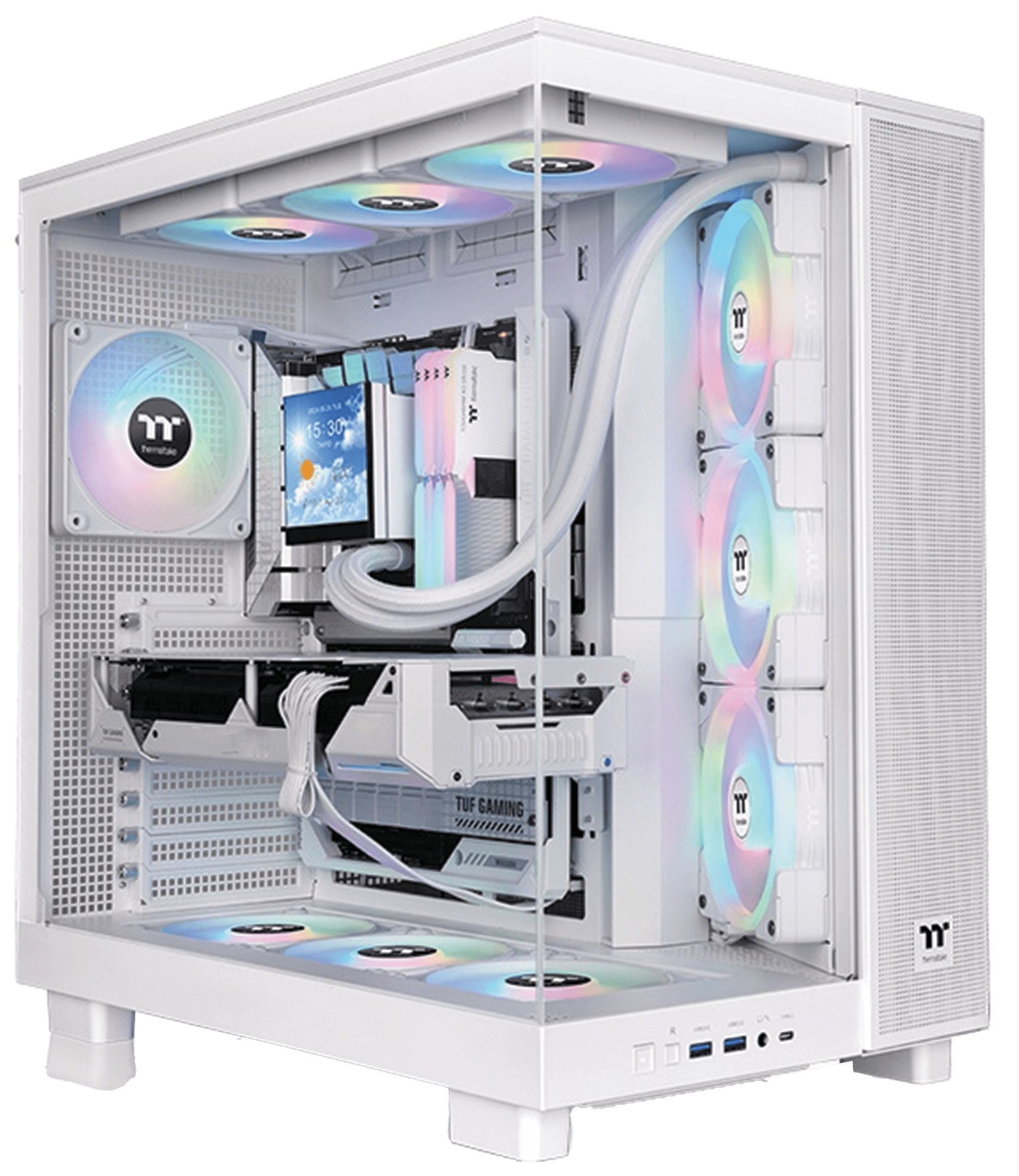 Elite AMD Ryzen 7 7800X3D White BTF Gaming PC, ASUS TUF RTX 4070 Ti Super BTF, 32GB DDR5 6400MT/s, 1TB Gen4 SSD, Thermaltake 380 XL TG ARGB Snow Mid Tower Case – Buy Online
