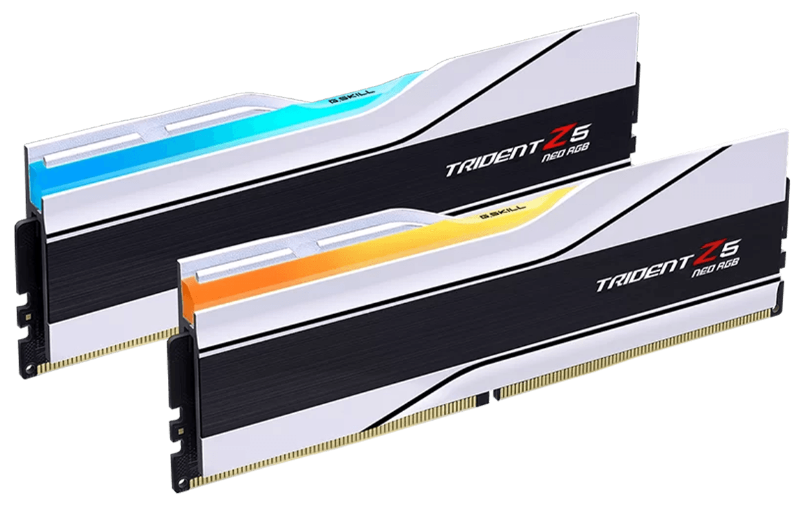 G.Skill Trident Z5 Neo RGB 128GB (2x64GB) DDR5-6000MHz CL34 Dual-Channel Desktop Memory Kit, AMD EXPO & Intel XMP 3.0 Ready, Tight CL36-36-36-96 1.35V Timings, 1.35V, Customizable RGB Light Bar, Matte Black Aluminum Heatspreader | F5-6000J3636F32GX2-TZ5NRW – Buy Online