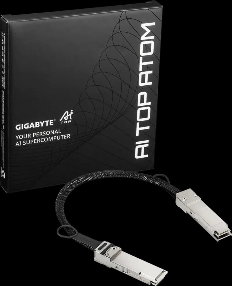 GIGABYTE AI TOP ATOM QSFP112 Cable, 400Gbps High-Speed Data Transfer, 40cm Length, PAM-4 Modulation | ATC9000-QSFP – Buy Online