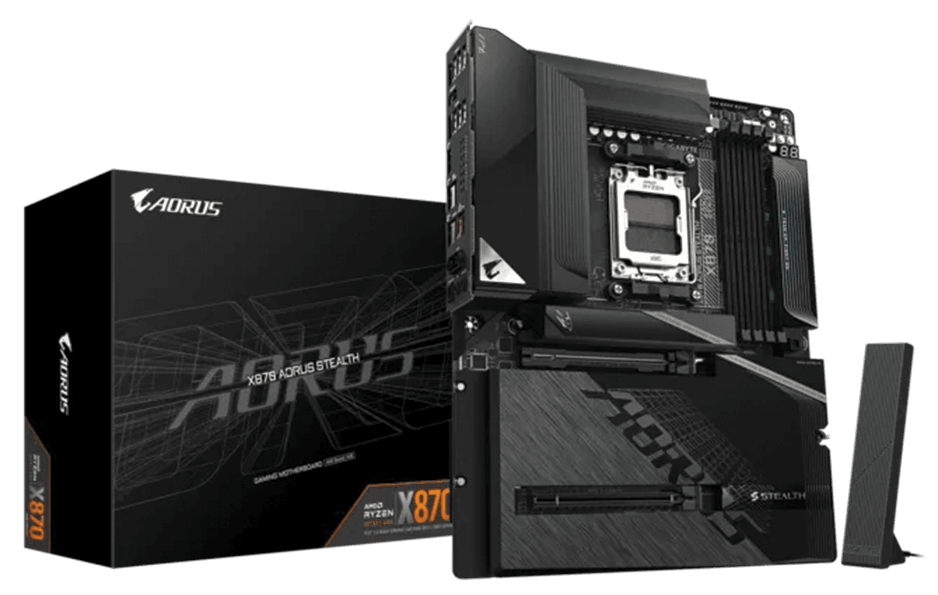 GIGABYTE X870 AORUS STEALTH ICE AMD AM5 ATX Motherboard, DDR5, PCIe 5.0, Wi-Fi 7, EZ-Latch, Hidden Connector Design – Buy Online