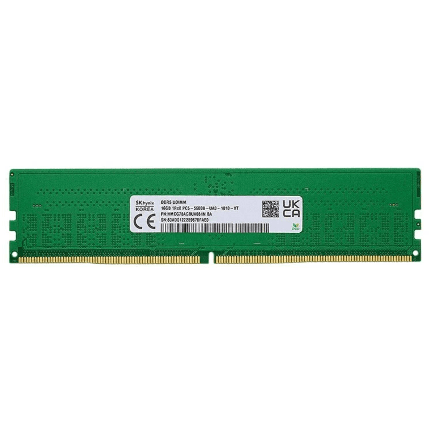 SK Hynix 16GB DDR5 5600MHz Desktop Workstation OEM Memory Module, PC5-44800, CL46, 1Rx8, On-Die ECC Unbuffered 288-Pin UDIMM | HMCG78AGBEA081N – Buy Online