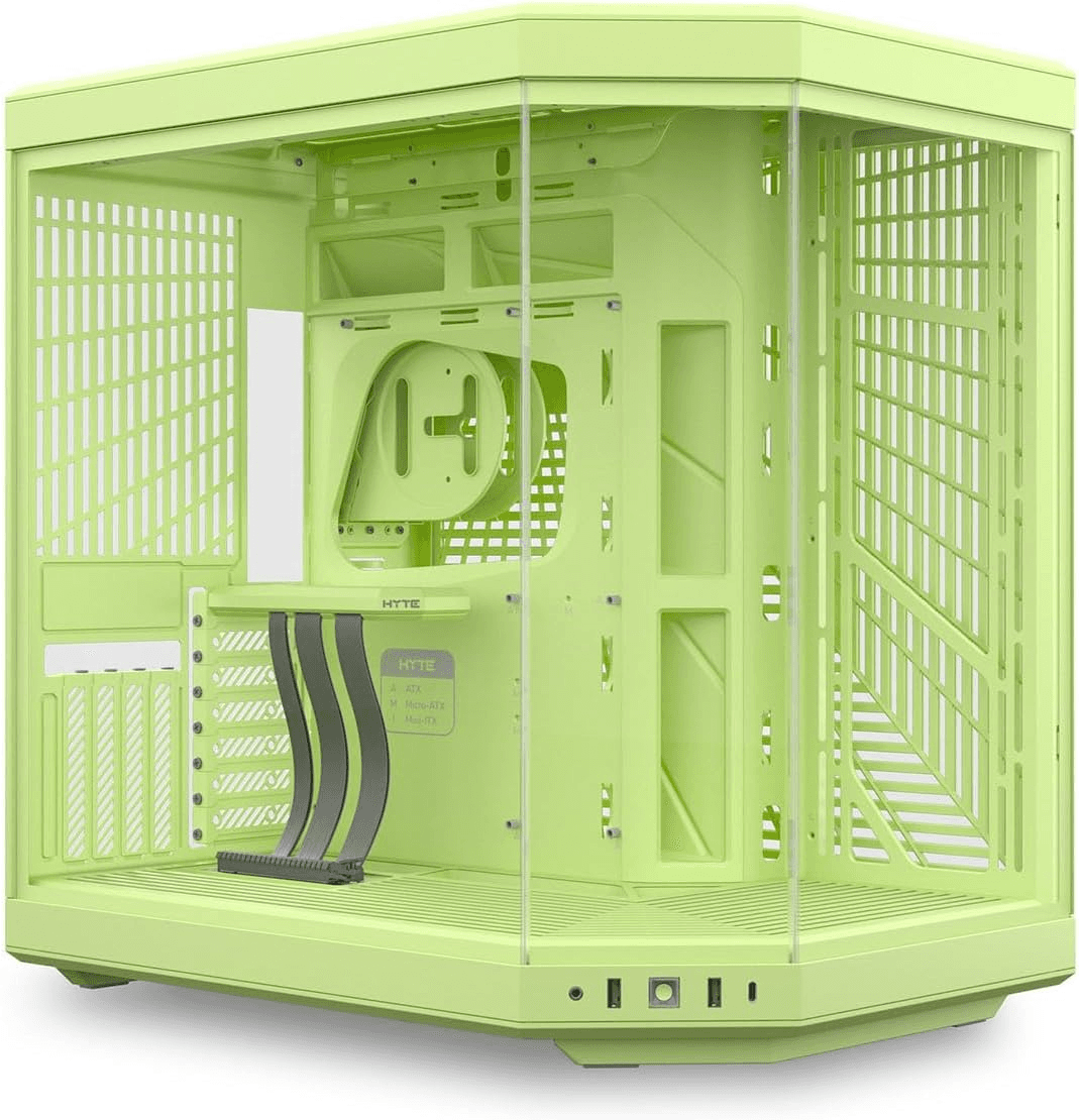 HYTE Y70 ATX Mid-Tower Dual Chamber PC Case, 3-Piece Panoramic Glass, 4-Slot Vertical GPU Mount, PCIe 4.0 Riser Included, Matcha Milk | CS-HYTE-Y70-MM – Buy Online