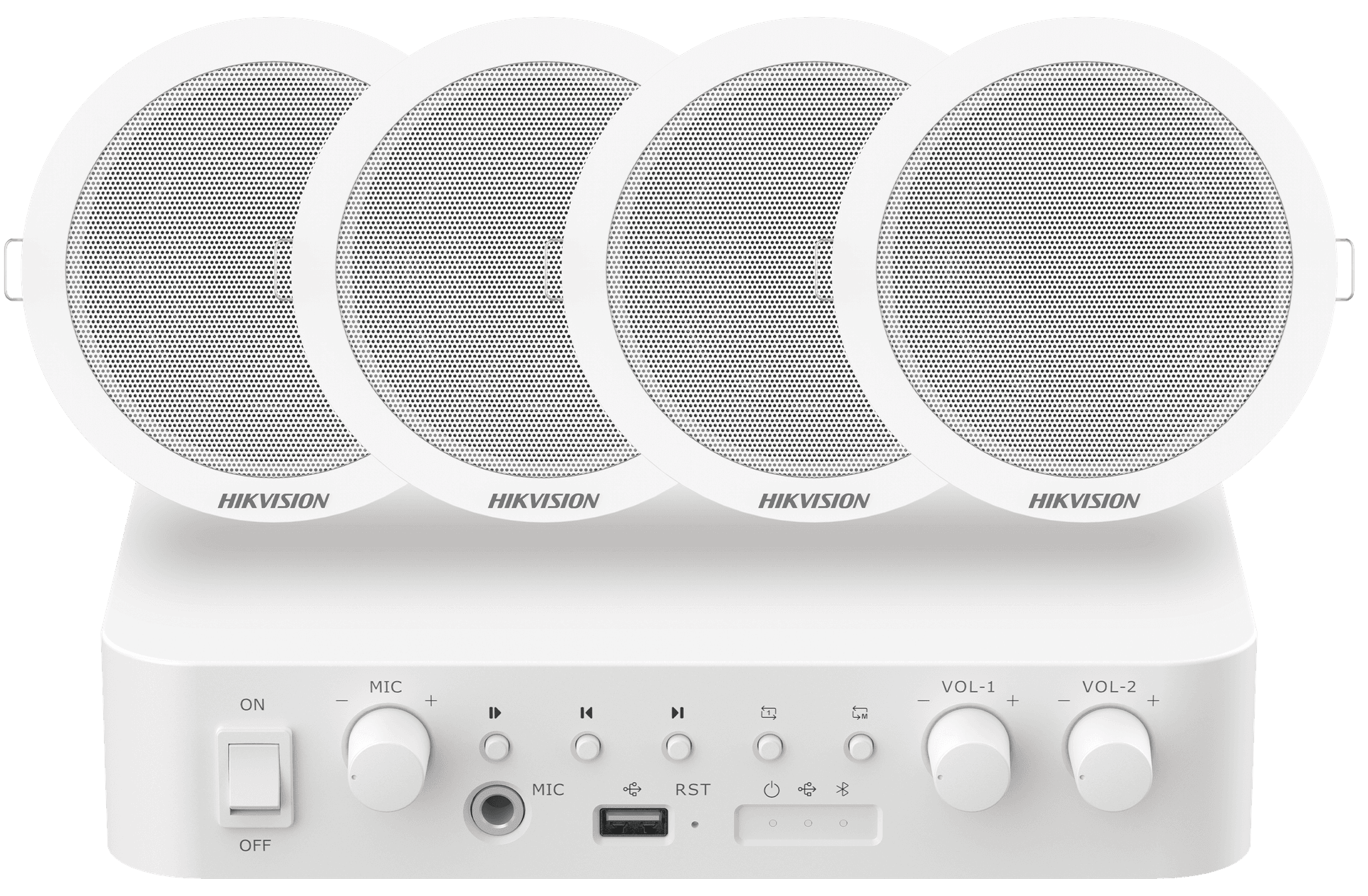 Hikvision DS-QAE0KA60206-4 Analog Audio Kit, 60W Amplifier & 4x 6W Ceiling Speakers | DS-QAE0KA60206-4 – Buy Online