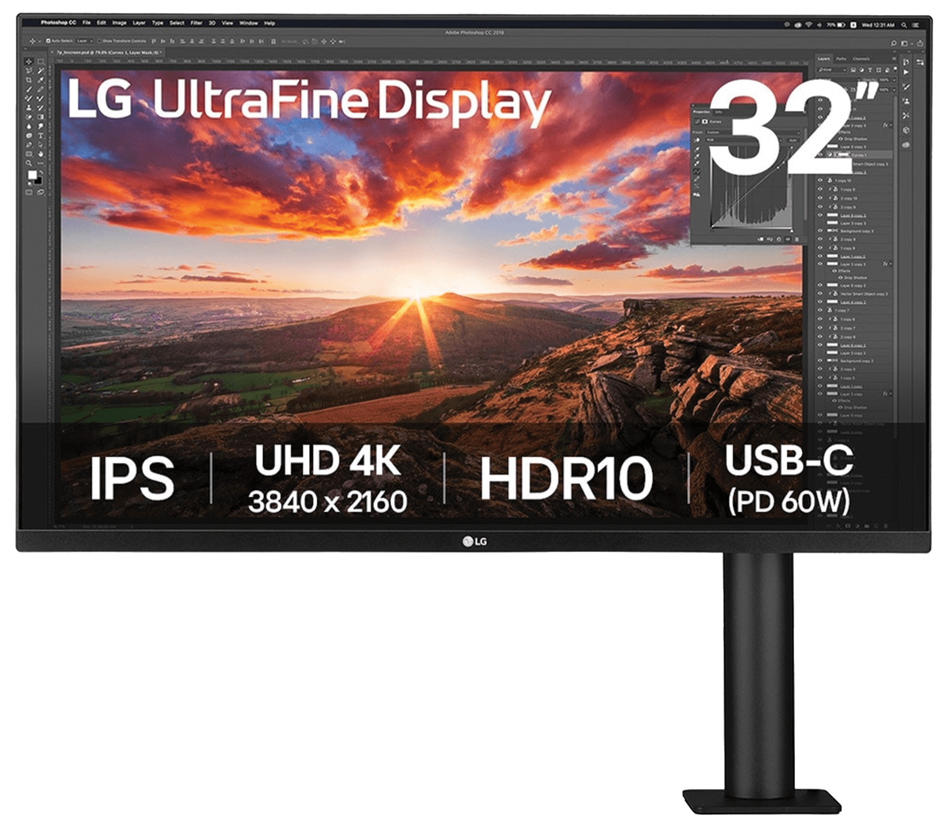 LG 32UN880K-BA 32" 4K UHD Ergo IPS Monitor, 3840x2160 Resolution, HDR10, USB Type-C Connectivity, Ergonomic Arm Stand | 32UN880K-BA – Buy Online