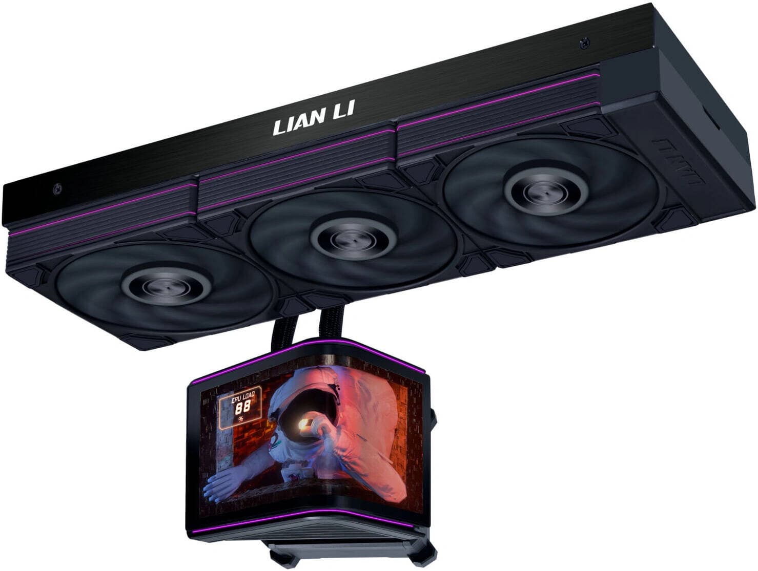 Lian Li Hydroshift II OLED Curved 360P AIO Liquid CPU Cooler, 6.67-Inch Motorized 2K Screen, 3x UNI FAN P28 V2 Flex Fans, Black | – Buy Online