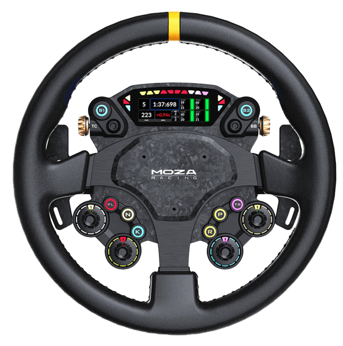 MOZA Racing RS093 CS Pro Steering Wheel, 325mm Round Rim, 2.99" HD Display, Dual-Clutch Paddles | RS093 – Buy Online
