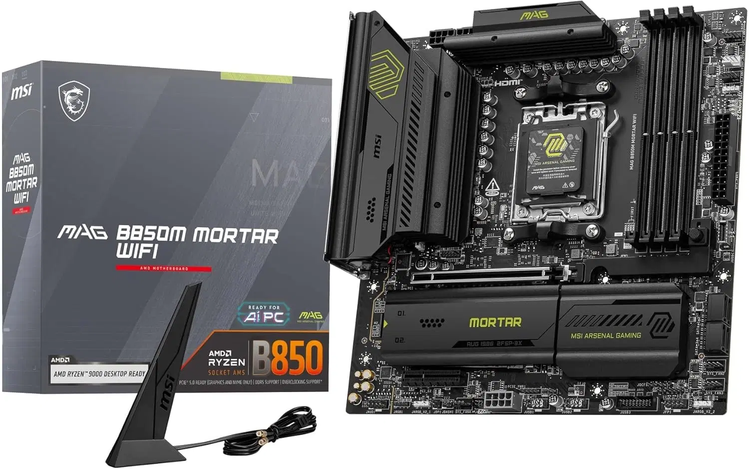 MSI MAG B850M MORTAR WIFI Motherboard, AMD AM5 Socket, B850 Chipset, DDR5, Wi-Fi 7, 5G LAN, mATX | 911-7E61-001 – Buy Online