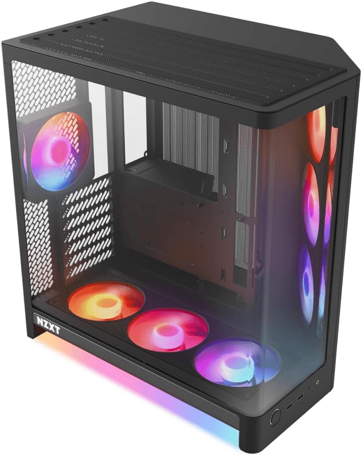 NZXT H6 RGB+ Compact Dual-Chamber Mid-Tower Case, High Airflow, Includes RGB Fans & Control Hub Lite,360mm Radiator - Back-Connect Ready, Seamless Curved Glass, Black | CC-H62FB-P1 – Buy Online