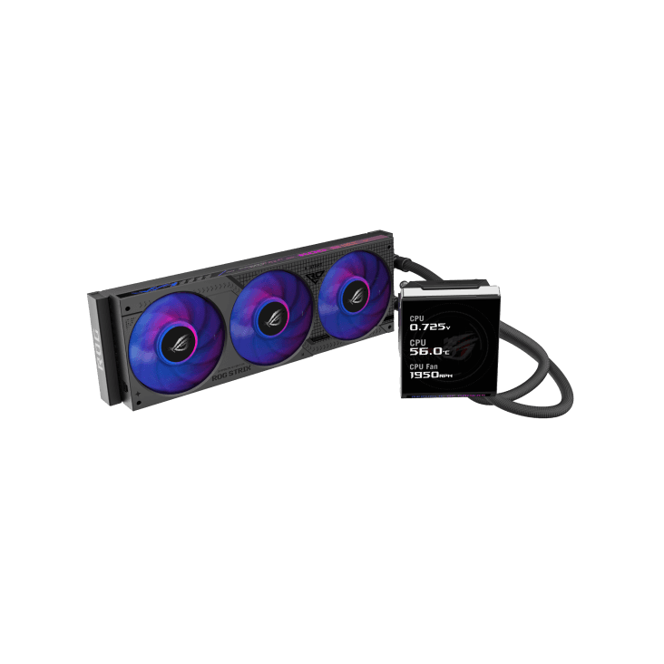 ASUS ROG Strix LC IV 360 ARGB LCD Black Edition CPU Liquid Cooler, 5.08" Full Color IPS Display, Pre-Installed Integrated 360mm Fan, LGA 1851/AM5, AIO Q-Connector | – Buy Online