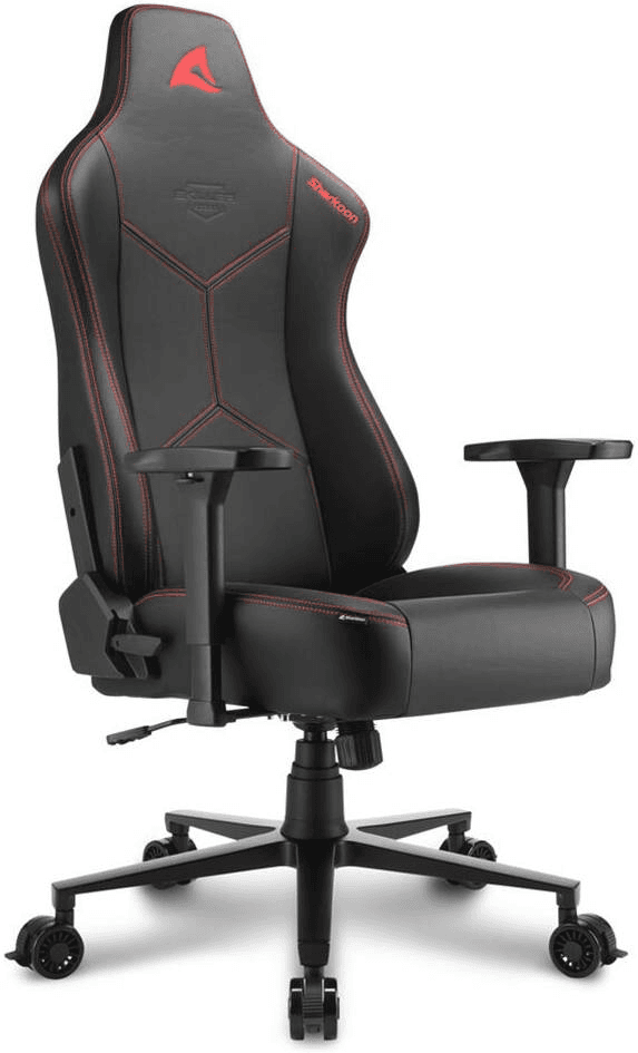 Sharkoon SKILLER SGS30 Gaming Chair, PU Leather, High-Density Foam, 3D Armrests, Aluminum Base, Black/Red | SGS30 – Buy Online