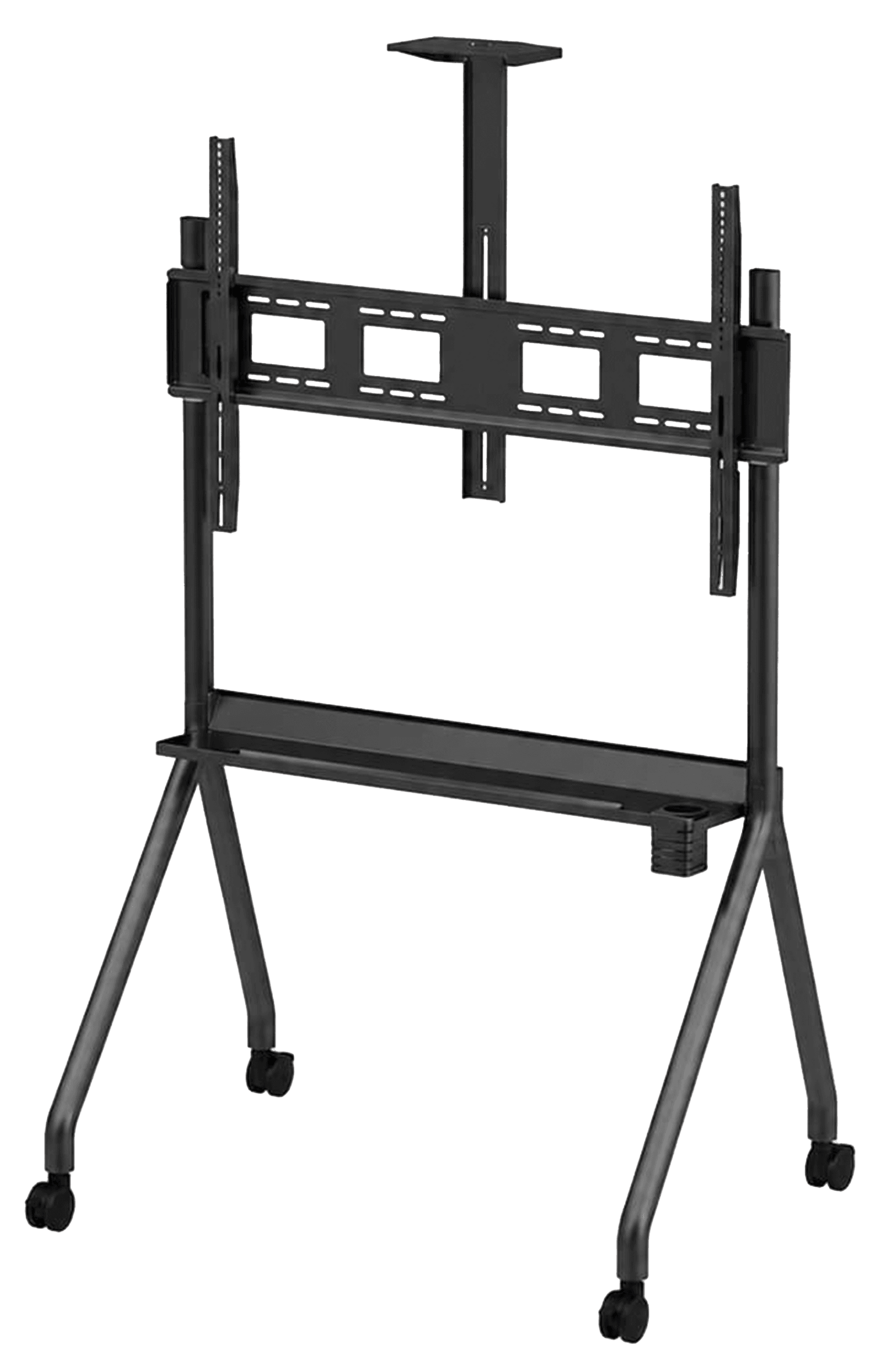 Skill Tech DG 115B FS Heavy-Duty Mobile TV Stand, 42"- 120" Flat & Curved Screens, Max VESA 900x600mm, 80kg Capacity, Black | DG 115B FS – Buy Online
