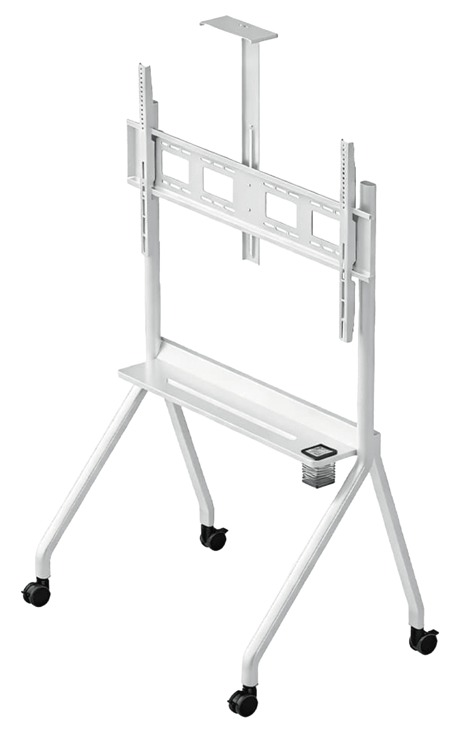 Skill Tech DG 115W FS Heavy-Duty Mobile TV Cart, Fits 42"- 120" Screens, Max VESA 900x600mm, 100kg Capacity, Matte White | DG 115W FS – Buy Online