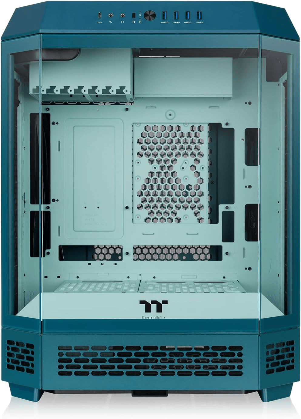 Thermaltake The Tower 600 Mid Tower ATX Case, Tempered Glass x3, Hidden-Connector Ready, Transformative Teal | CA-1Z1-00MTWN-00 – Buy Online