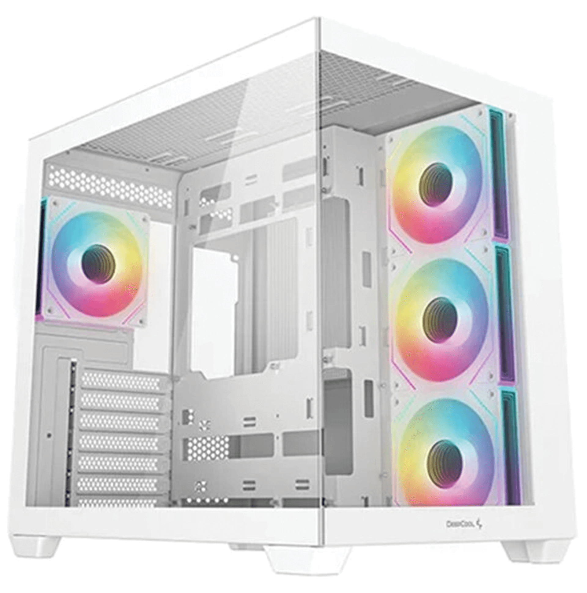 Tortox Vetra White Mid-Tower Gaming Case, 6x Pre-Installed ARGB Fans, Dual Tempered Glass Panoramic Chassis, High-Velocity Airflow Architecture – Buy Online