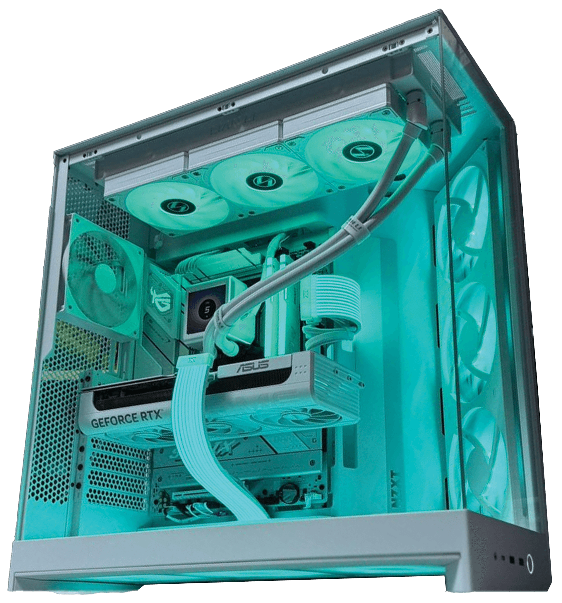 Ultimate Gaming PC AMD Ryzen 7 7800X3D RTX 5070 White, ASUS ROG STRIX B850-A, 32GB DDR5 6000, 2TB SSD, NZXT H9 Flow, Lian Li Galahad II LCD Cooling – Buy Online