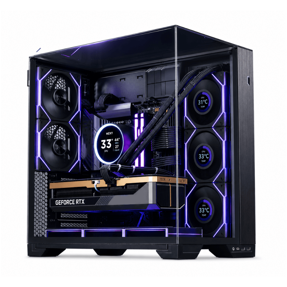 Compact High-End Gaming & Workstation PC, Intel Core Ultra 7 265K, GeForce RTX 5080 16GB GDDR7, 32GB DDR5, 2TB NVMe (7100MB/s), NZXT Kraken Elite 360 LCD, Lian Li O11 Vision – Buy Online