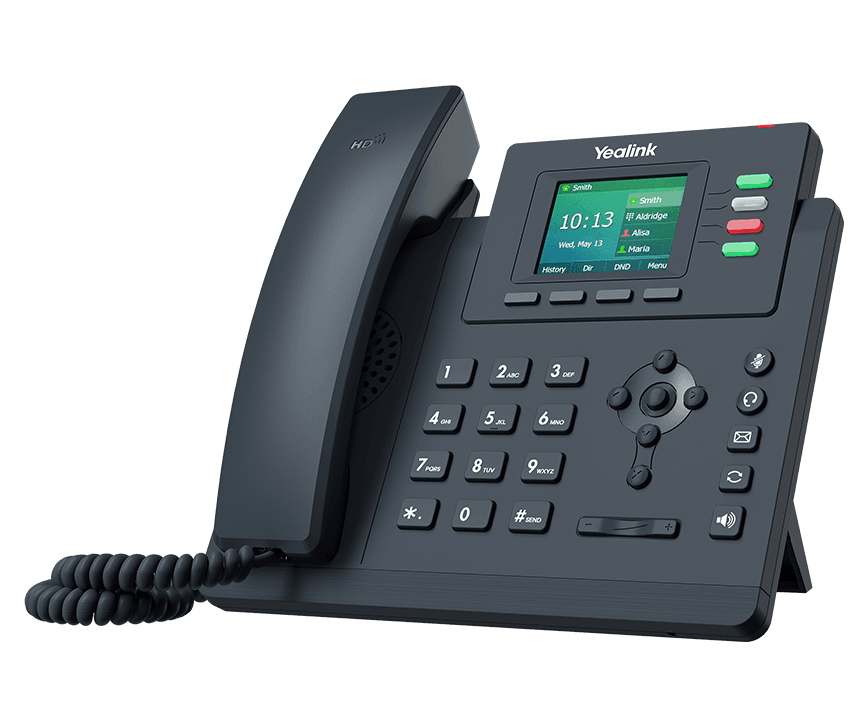 Yealink SIP-T33G Gigabit Color IP Phone, 4 VoIP Lines, 2.4" Color LCD Display, HD Voice with Smart Noise Filtering, Dual Gigabit PoE & 5-Way Conferencing | SIP-T33G – Buy Online