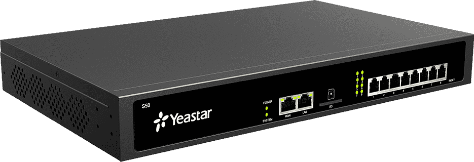 Yeastar S50 VoIP PBX Phone System, 1U Rackmount, Up to 50 Users, 25 Concurrent Calls, Modular FXS/FXO/GSM, License-Free | S50 – Buy Online