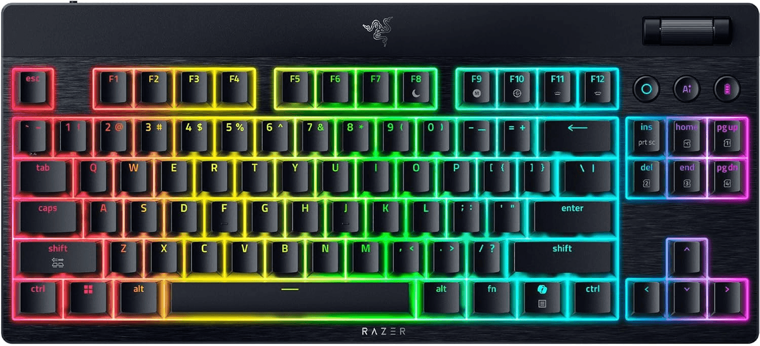 Razer BlackWidow V4 Low-Profile Wireless Mechanical Gaming Keyboard, Green Switch, Full-Size, US Layout | RZ03-05270100-R3M1 – Buy Online
