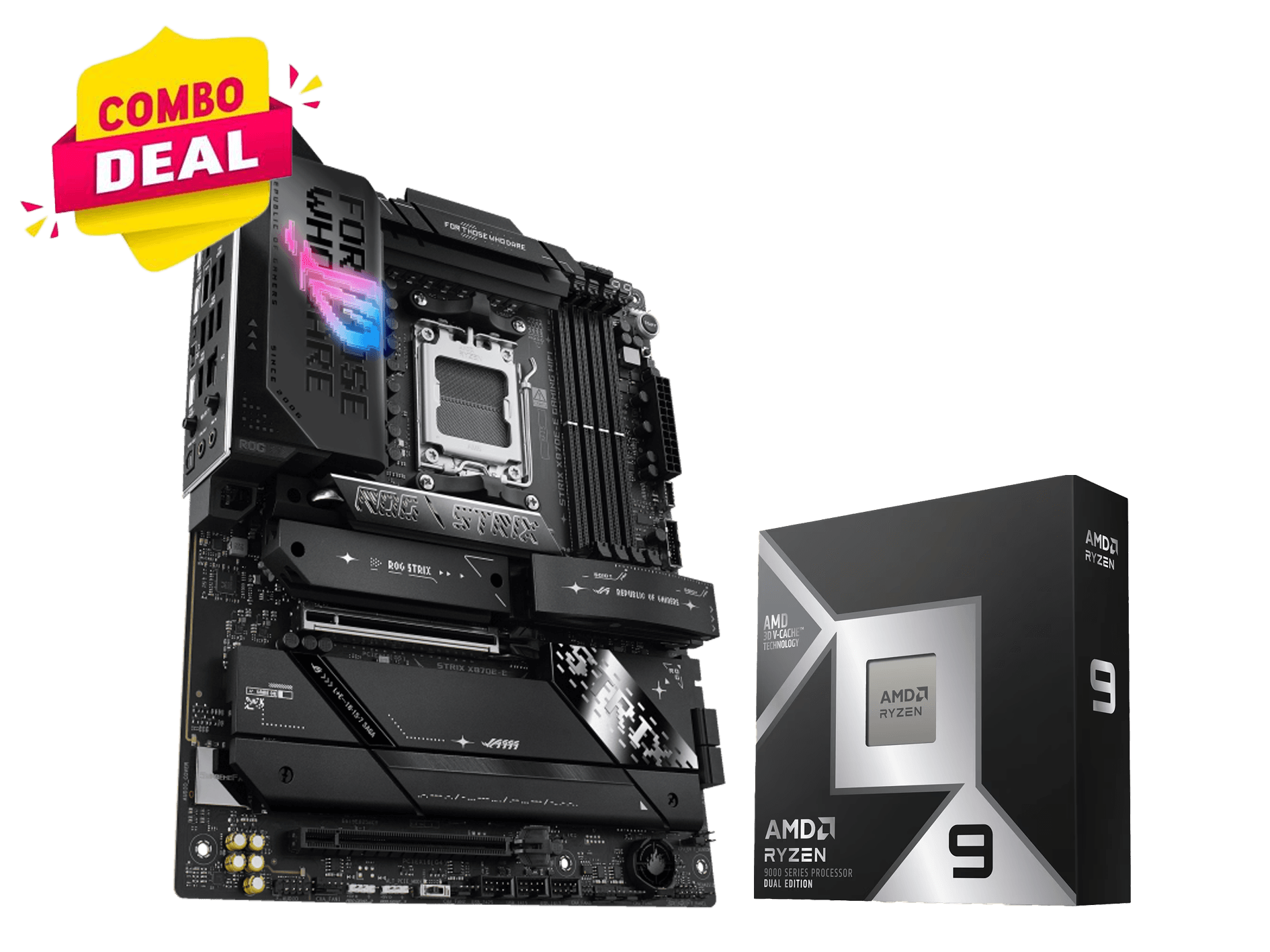 ASUS ROG Strix X870E-E Gaming WiFi Motherboard & AMD Ryzen 9 9950X3D2 Processor Combo Deal, High-Performance AM5 ATX Gaming & Content Creation Bundle – Buy Online