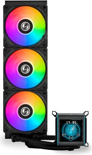 LIAN LI Lian Li Galahad II LCD 360 AIO RGB CPU Liquid Cooler, 2.88??? IPS LCD Screen, Asetek 8th Gen 3600 RPM Pump, 120mm FDB Fans, Up to 2450 RPM Fan Speed, 79.9 CFM Airflow, Black | G89.GA2ALCD36B.00 - product view 1 of 7
