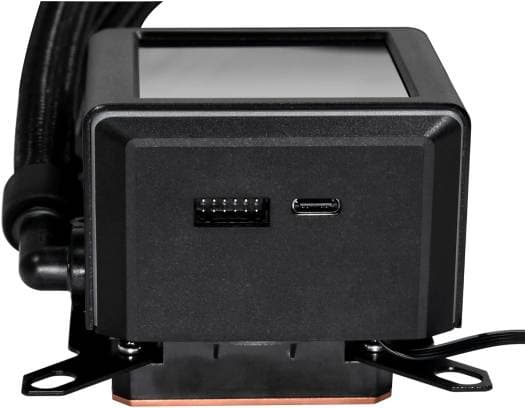 LIAN LI Lian Li Galahad II LCD 360 AIO RGB CPU Liquid Cooler, 2.88??? IPS LCD Screen, Asetek 8th Gen 3600 RPM Pump, 120mm FDB Fans, Up to 2450 RPM Fan Speed, 79.9 CFM Airflow, Black | G89.GA2ALCD36B.00 - product view 3 of 7