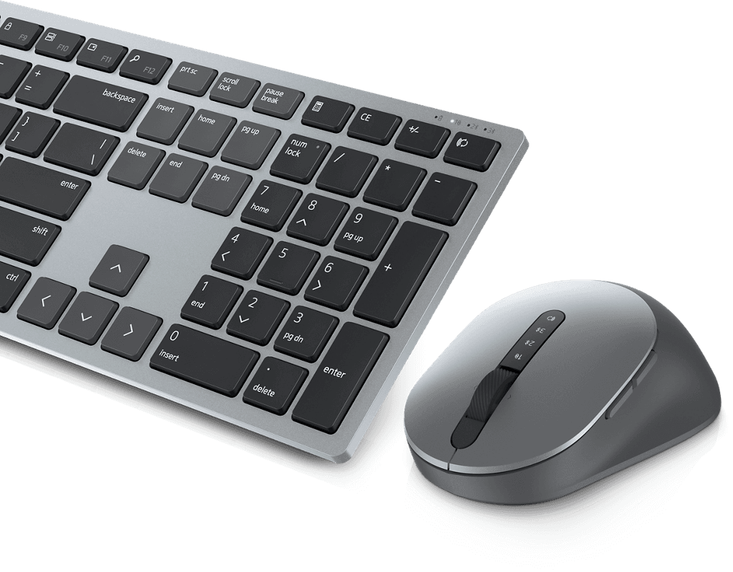 Dell Premier Multi-Device Wireless Keyboard and Mouse, 2.4 GHz, Bluetooth 5.0, 12 programmable keys of F1-F12 | KM7321W