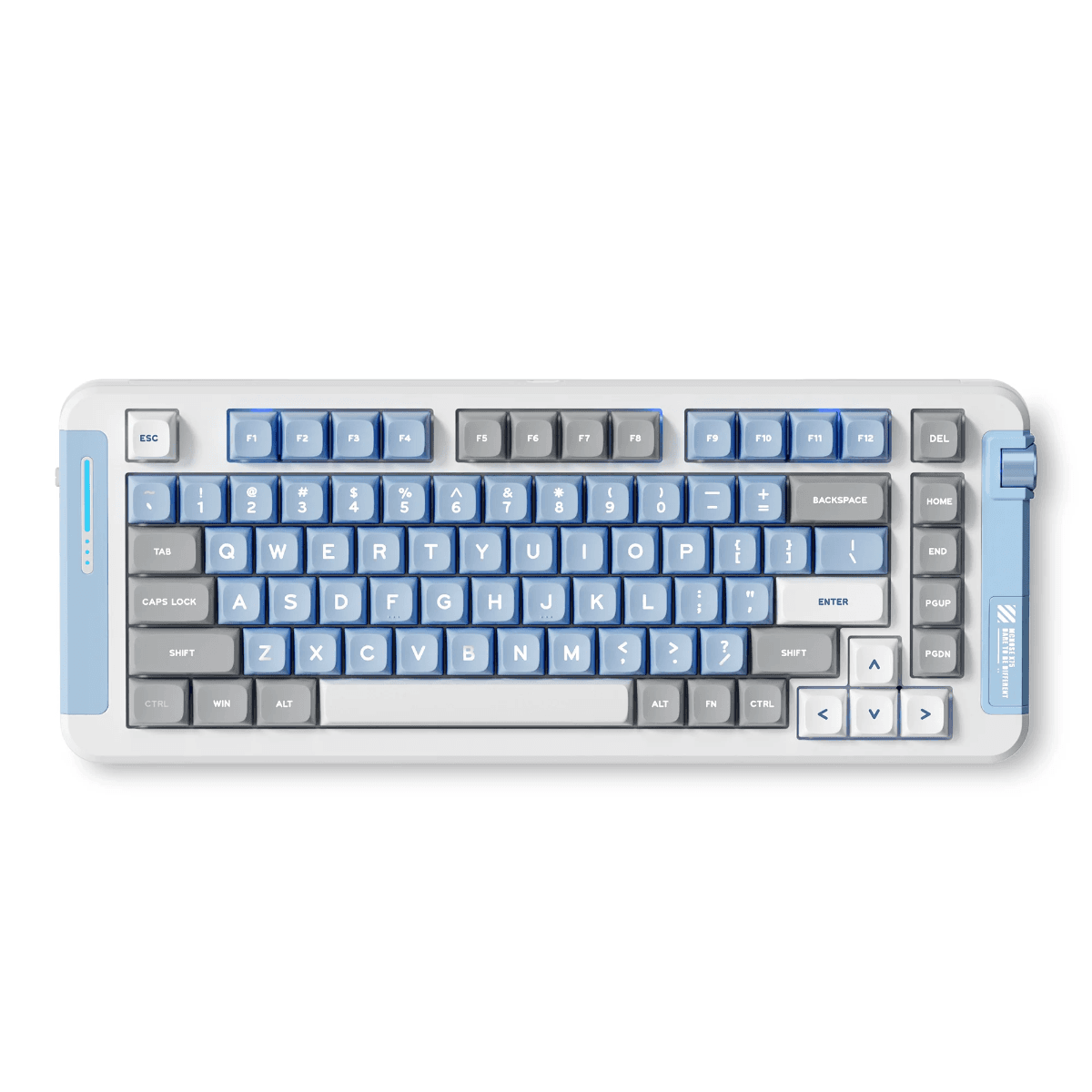 MCHOSE X75 Wireless Gasket Mount Mechanical Keyboard, 2.4GHz wireless, BT, Wired USB, Hyacinth Switch, Blue and Grey | MC-X75-18
