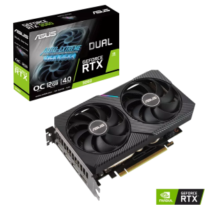 Asus Dual GeForce RTX 3060 OC - Nvidia GeForce RTX 3060, 12GB GDDR6, 1875MHz, 15Gbps, 192bit, PCIe 4.0 X16, 1x HDMI 2.1, 3x DisplayPort 1.4a, Gaming Graphics Card | 90YV0GB2-M0NA10