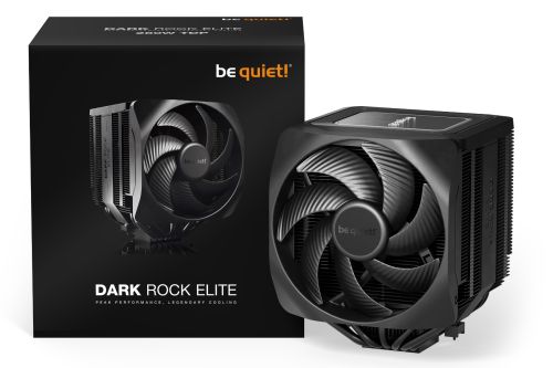 be quiet! Dark Rock Elite Air CPU Cooler, 2X Silent Wings 135mm PWM Fans, Speed Switch with 2 Modes, High-Performance Heat Pipes, Front Fan Rail System, Enhanced RAM Compatibility Black | BK037