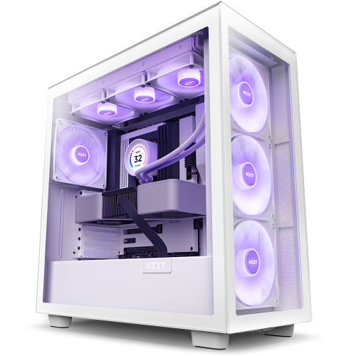 NZXT H7 Elite - CM-H71EW-02 - ATX Mid Tower PC Gaming Case - Front I/O USB Type-C Port - Quick-Release Tempered Glass Side Panel - White