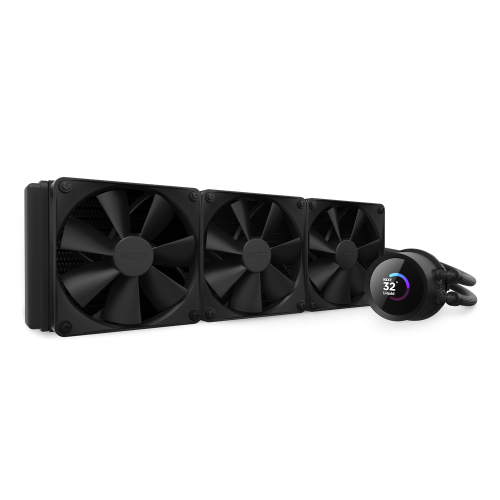 NZXT Kraken 360 AIO Liquid Cooler with 1.54” Square LCD Display, 360mm Radiator, Copper Housing Water Block, 3x F120P SPF Fan, 1800 RPM Fan Speed , 78.02 CFM Air Flow, Black | RL-KN360-B1