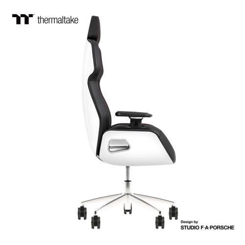 Thermaltake Argent E700 Real Leather Gaming Chair, Design by Studio F. A. Porsche, 4D Adjustable Armrests, Wire-Control Mechanism, 4 Gas Lift-Glacier White