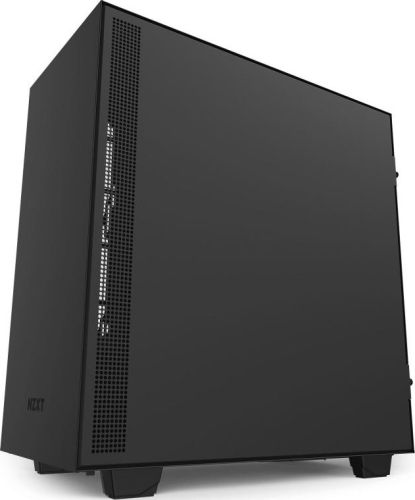 NZXT H510 Compact ATX Mid-Tower PC Gaming Case Front I/O USB Type-C Port Tempered Glass Side Panel Cable Management System Water-Cooling Ready Steel Construction Matte Black | CA-H510B-B1