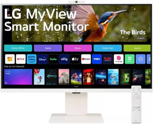LG MyView 32" 4K UHD IPS Smart Monitor with FHD Webcam, 5ms (GTG), WebOS 23 & ThinQ Home, AirPlay 2, 1.07B Colors with HDR10, Wi-Fi & BT Connect, & USB Type-C 90W PD, White | 32SR85U-W