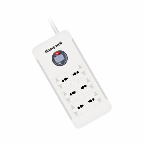 Honeywell Platinum 6 Out Surge Protector, 6 Socket, 1.5 Meter, X3 MOV Technology Solution (White) | HC000017/SRG/1.5M/WHT/6/UK