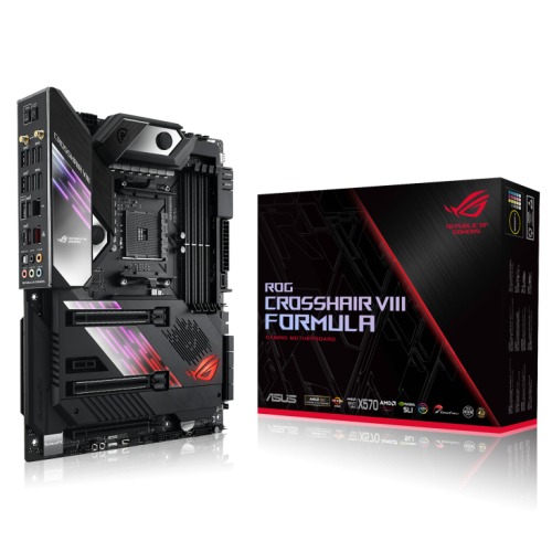 ASUS ROG Crosshair VIII Formula AMD X570 ATX gaming motherboard with PCIe 4.0, 16 power stages, OptiMem III, on-board Wi-Fi 6 (802.11ax), 5 Gbps LAN, USB 3.2, SATA, M.2, ASUS NODE and Aura Sync RGB lighting | 90MB10Z0-M0EAY0