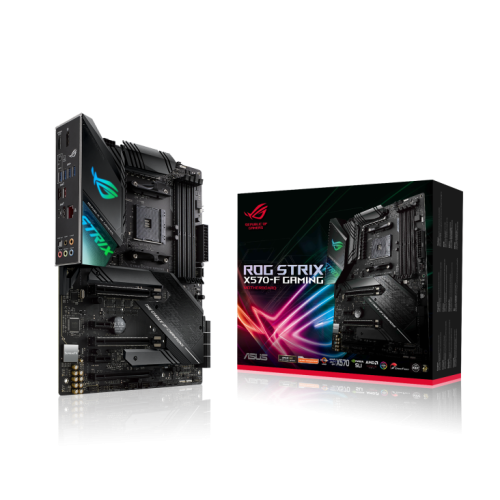 ROG Strix X570-F Gaming

AMD X570 ATX gaming motherboard with PCIe 4.0, Intel Gigabit Ethernet, 14 power stages, dual M.2 with heatsinks, SATA 6Gb/s, USB 3.2 Gen 2 and Aura Sync RGB lighting | 90MB1160-M0EAY0