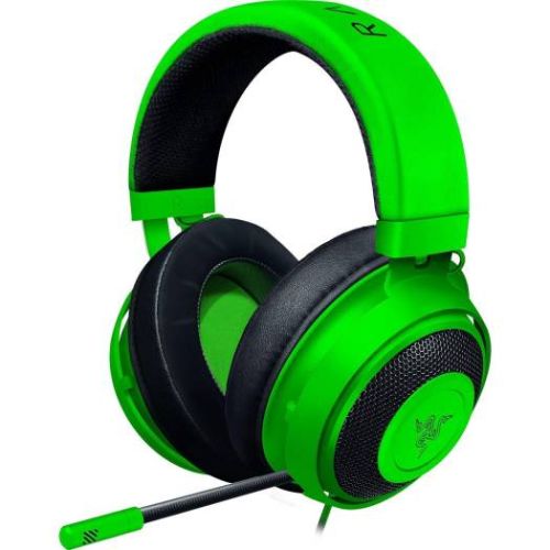 Razer Wired Gaming Headset Kraken PC/Game Console/Smartphone Equipped with Analog Audio Terminal 3.5mm Stereo Mini 4 Pole or 3 Pole ×2 (Volume Dial/Microphone Mute Switch), Green | RZ04-02830200-R3M1