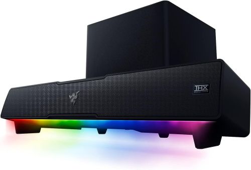 Razer Leviathan V2 Pro AI-Powered Beamforming PC Gaming Soundbar with Subwoofer, Beamforming Surround Sound with Headtracking Powered By AI, THXSpatial Audio Multi-Driver PC Soundbar & Subwoofer |  RZ05-04160100-R3G1