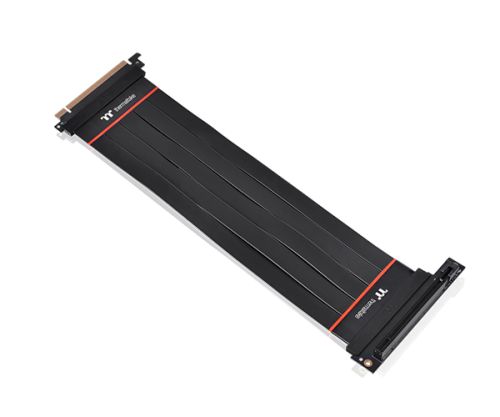 ThermalTake Premium PCI-E 4.0 Extender 300mm with 90 degree adapter, Thermoplastic, PCB EM-888, Polyethylene(PE), Copper Alloy, Aluminum foil Mylar, Black | AC-058-CO1OTN-C2