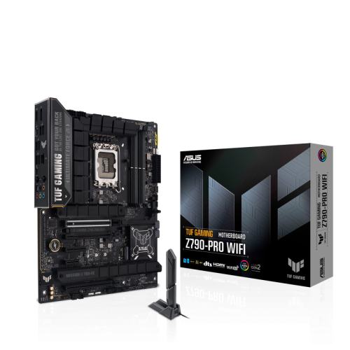 ASUS TUF GAMING Z790-PRO WIFI LGA 1700 ATX motherboard, 16+1+1 power stages, PCIe® 5.0, DDR5, four M.2 slots, WiFi 6E, front USB 20Gbps, Power Delivery (PD) 3.0, Thunderbolt™ 4 header and RGB lighting | 90MB1FJ0-M0EAY0